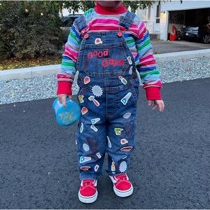 My DIY toddler Chucky halloween costume - fits size 2T